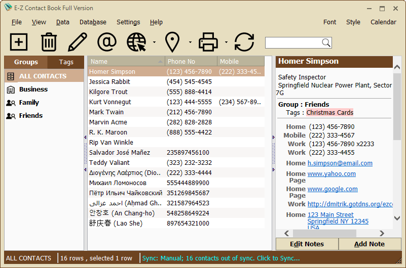 E-Z Contact Book