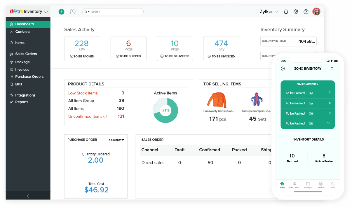 Zoho cloud inventory management