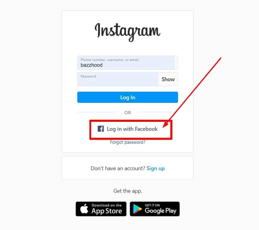 Login to Instagram Through Facebook