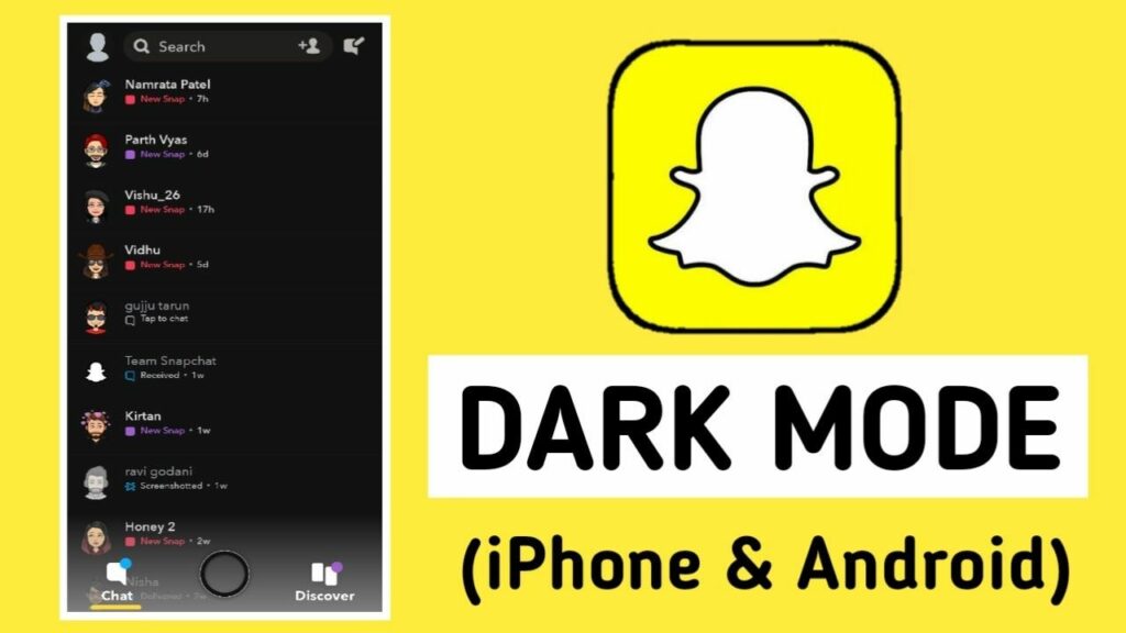 Dark Mode in Snapchat