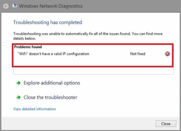 Ethernet Doesn’t Have a Valid IP Configuration