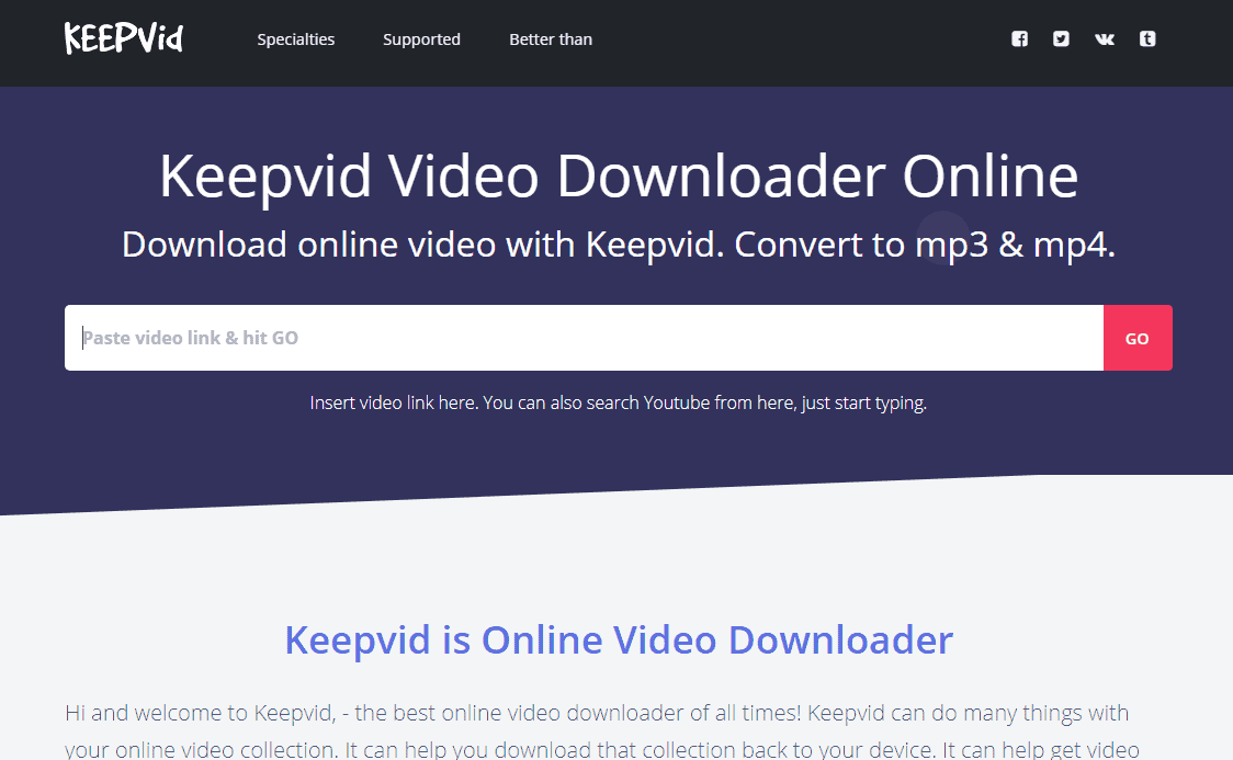 Keepvid Video Downloader