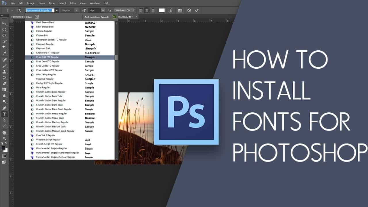 add font to Photoshop