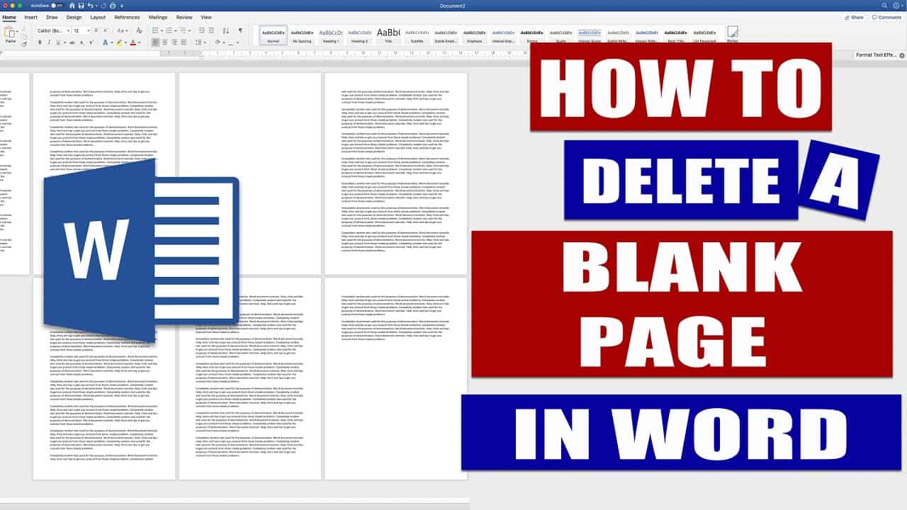 delete blank page in Microsoft word