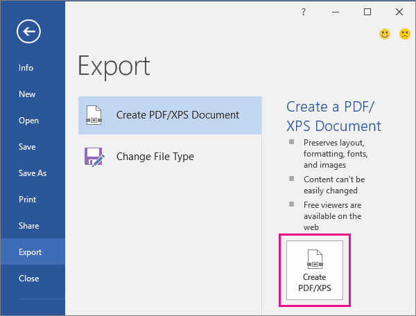 Save As PDF or Print to PDF in Microsoft Word