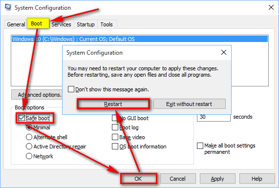  Windows 10 in Safe Mode