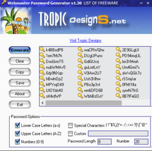Webmaster Password Generator