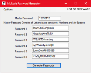Multiple Password Generator