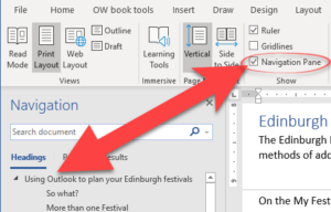 Use the Navigation Pane to Get around the Document Quickly
