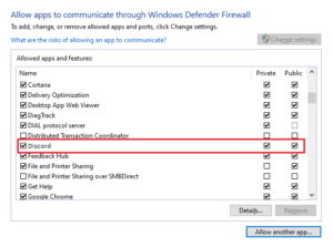 Add Discord to Windows Firewall 