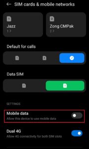 Disable Data Saving Mode