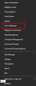 Open Device Manager by pressing Windows + X and selecting Device Manager from the context menu