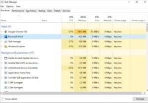 Press Ctrl+Shift+Esc to open the Task Manager