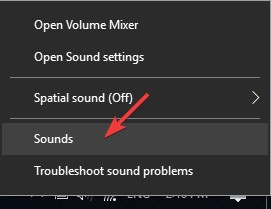 Right-click the Volume icon in the system tray