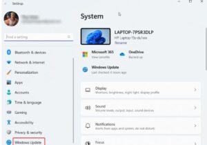Scroll down the left-hand pane and click on Windows Update.