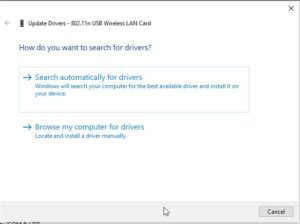 Select, Search automatically for drivers