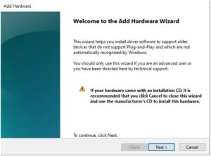This will open Add Hardware Wizard, click Next