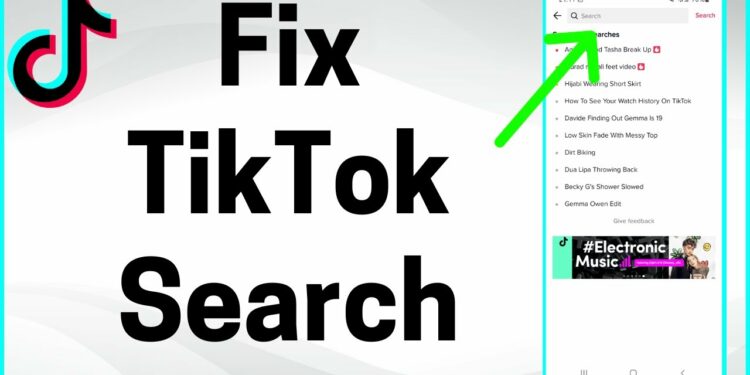 search bar not working on tiktok