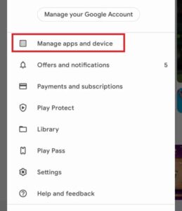 Manage apps and devices from the pop-up menu