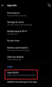 On the App info tab, tap “Advanced,” then “App details.