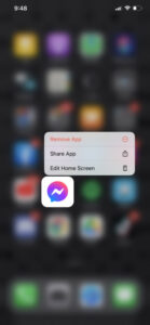Tap on Remove App to delete Messenger