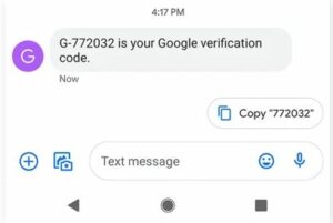 Google will send a verification code to your phone