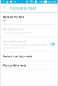 Perform a Factory Data Reset