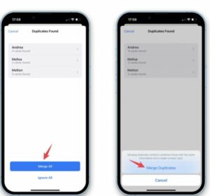 Your duplicated contacts will then be merged into one contact card each, combining all the unique information from each additional card