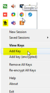 Add Private key to PuTTY SSH authentication agent