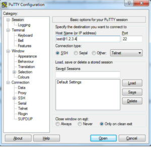 Use PuTTY to connect to your server